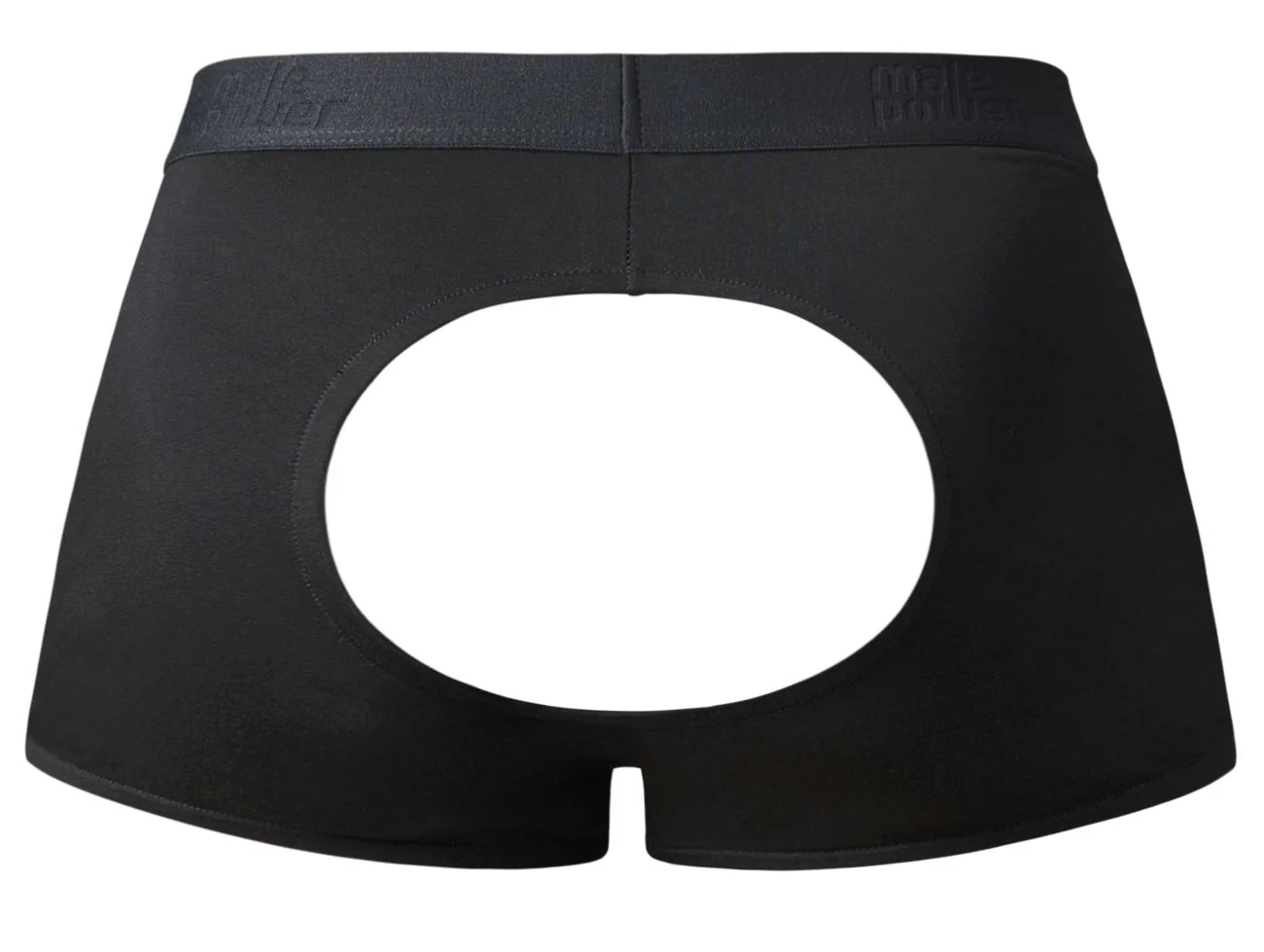 Male Power 162-304 Open Ended Moonshine Short Open Front Elastic Cock Ring Color Black - Image 5
