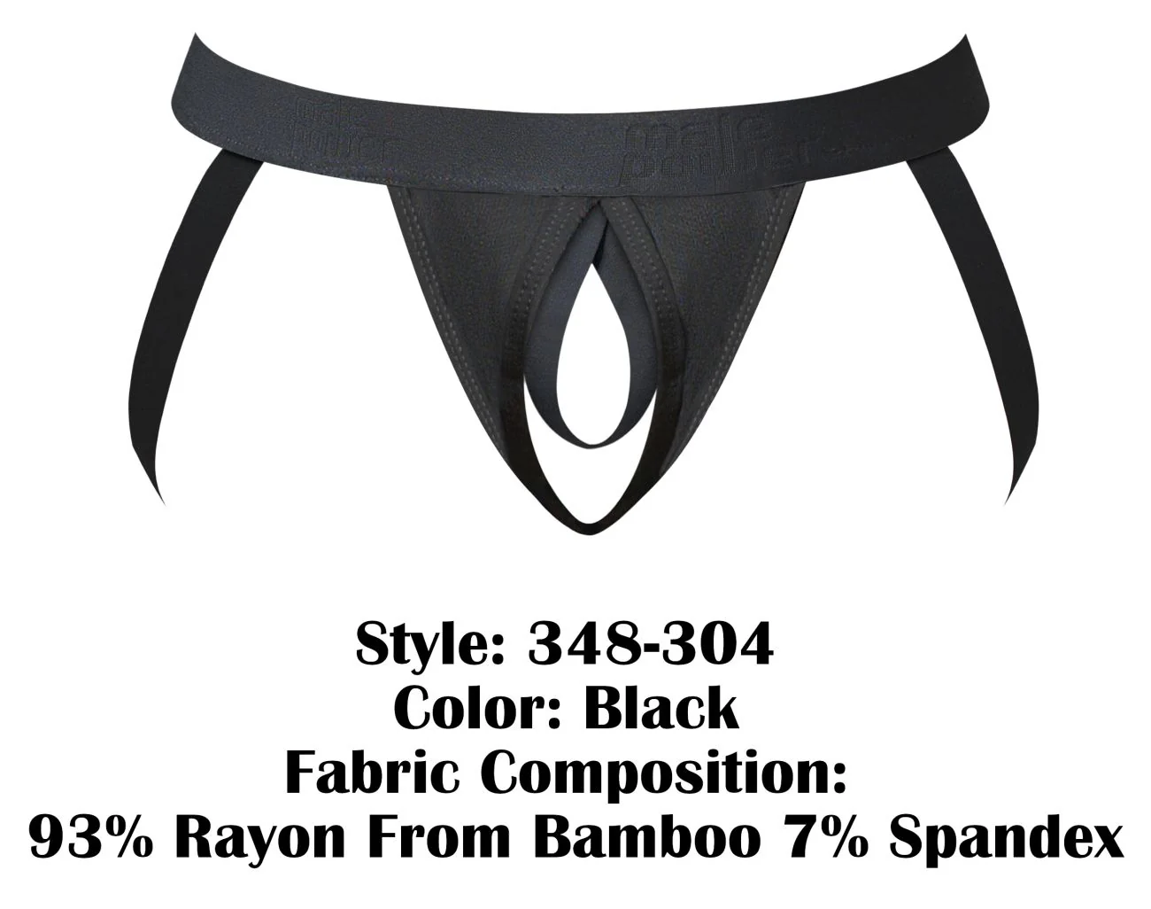 Male Power 348-304 Open Ended Jock Open Front Elastic Cock Ring Color Black - Image 6