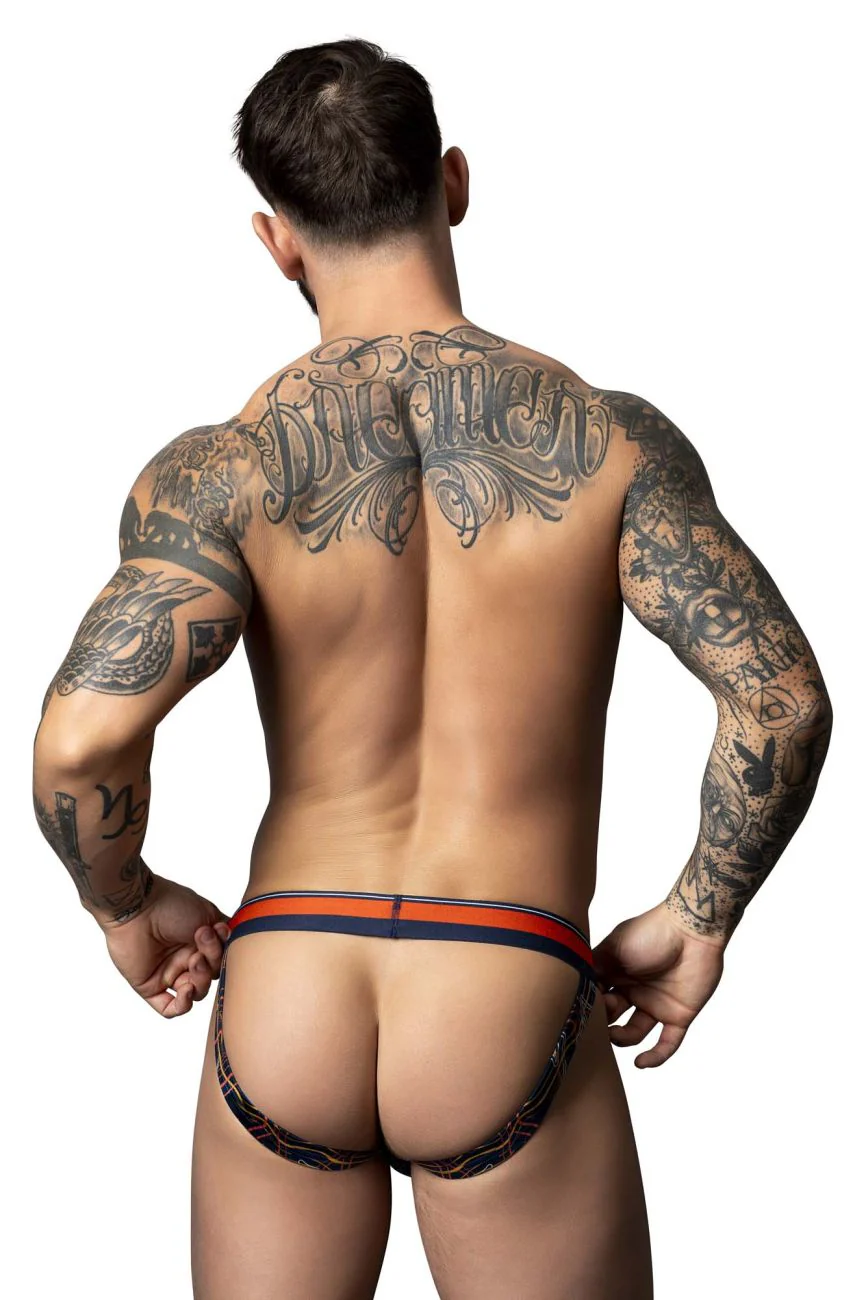 Male Power 349-299 Soo Cumfy Jock Color Navy-Orange - Image 3