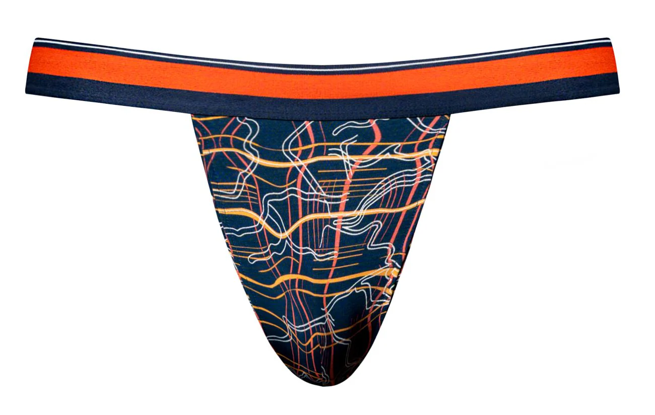 Male Power 349-299 Soo Cumfy Jock Color Navy-Orange - Image 4