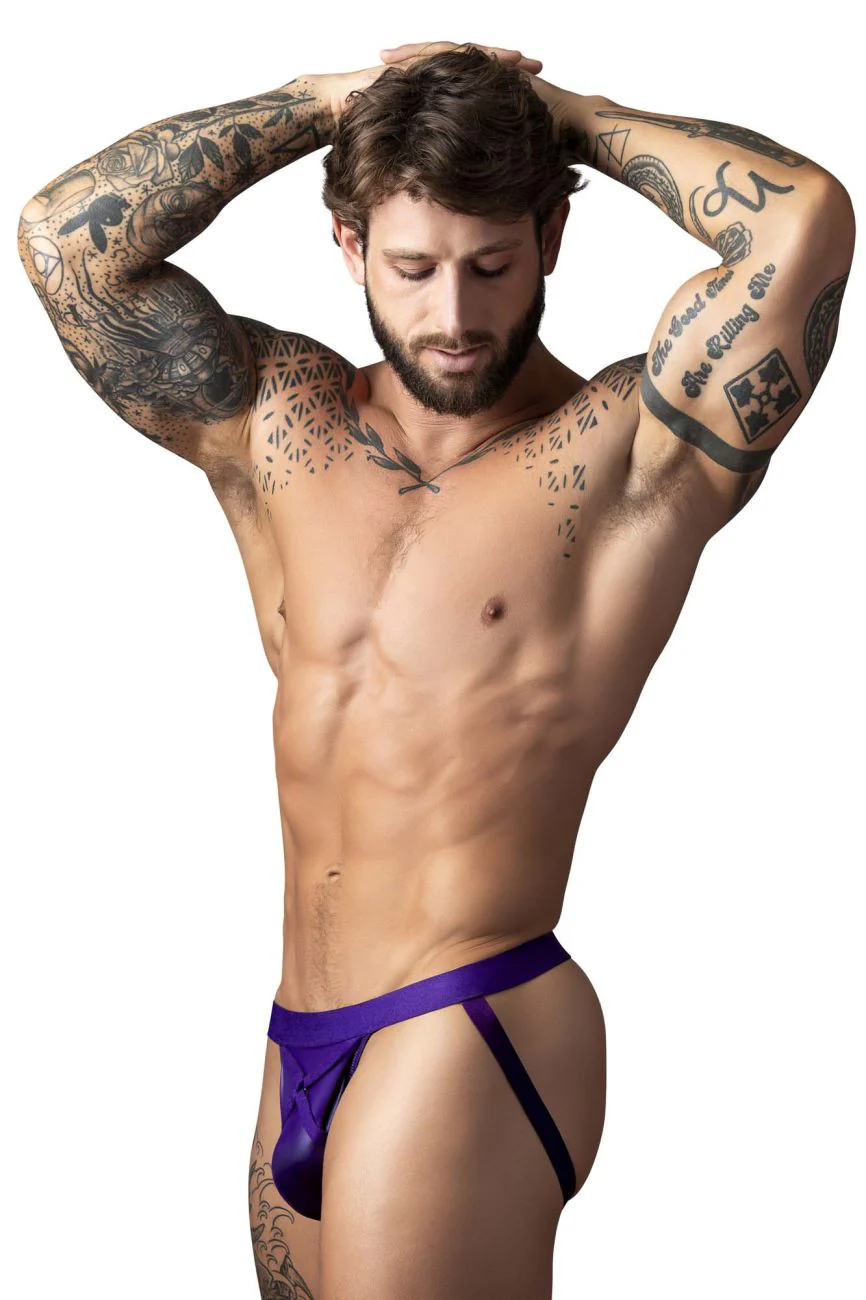 Male Power 350-302 Eggplant Crossover Jock Color Plum - Image 4
