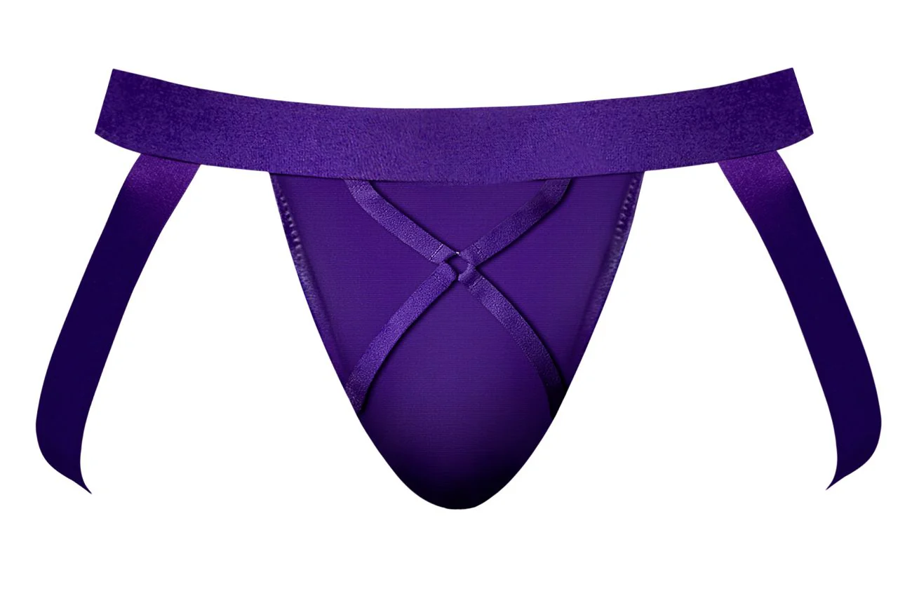 Male Power 350-302 Eggplant Crossover Jock Color Plum - Image 5