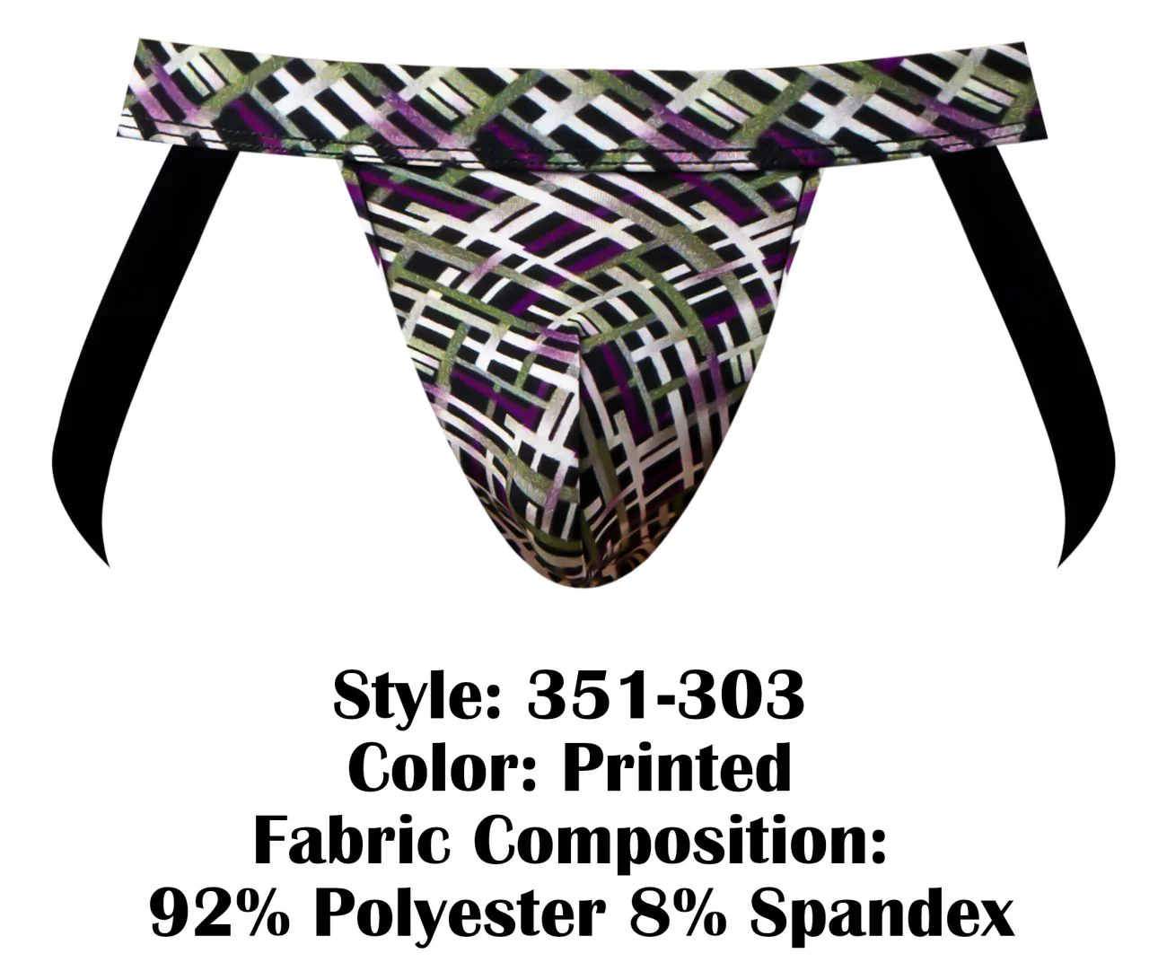 Male Power 351-303 Gridlocked Strappy Ring Jock Color Printed - Image 6