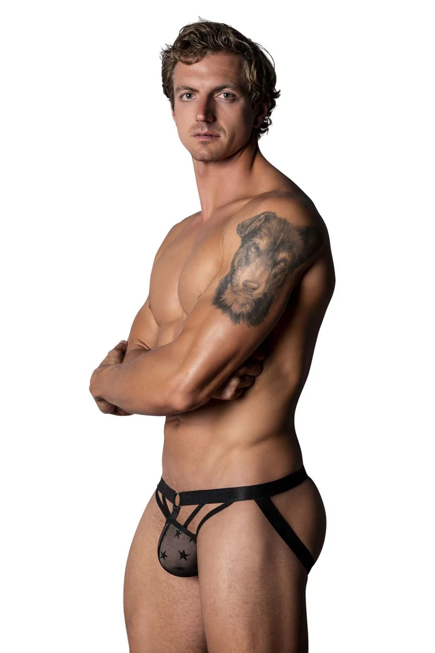 Male Power 386-291 Love Star Jock with Ring Color Black - Image 2