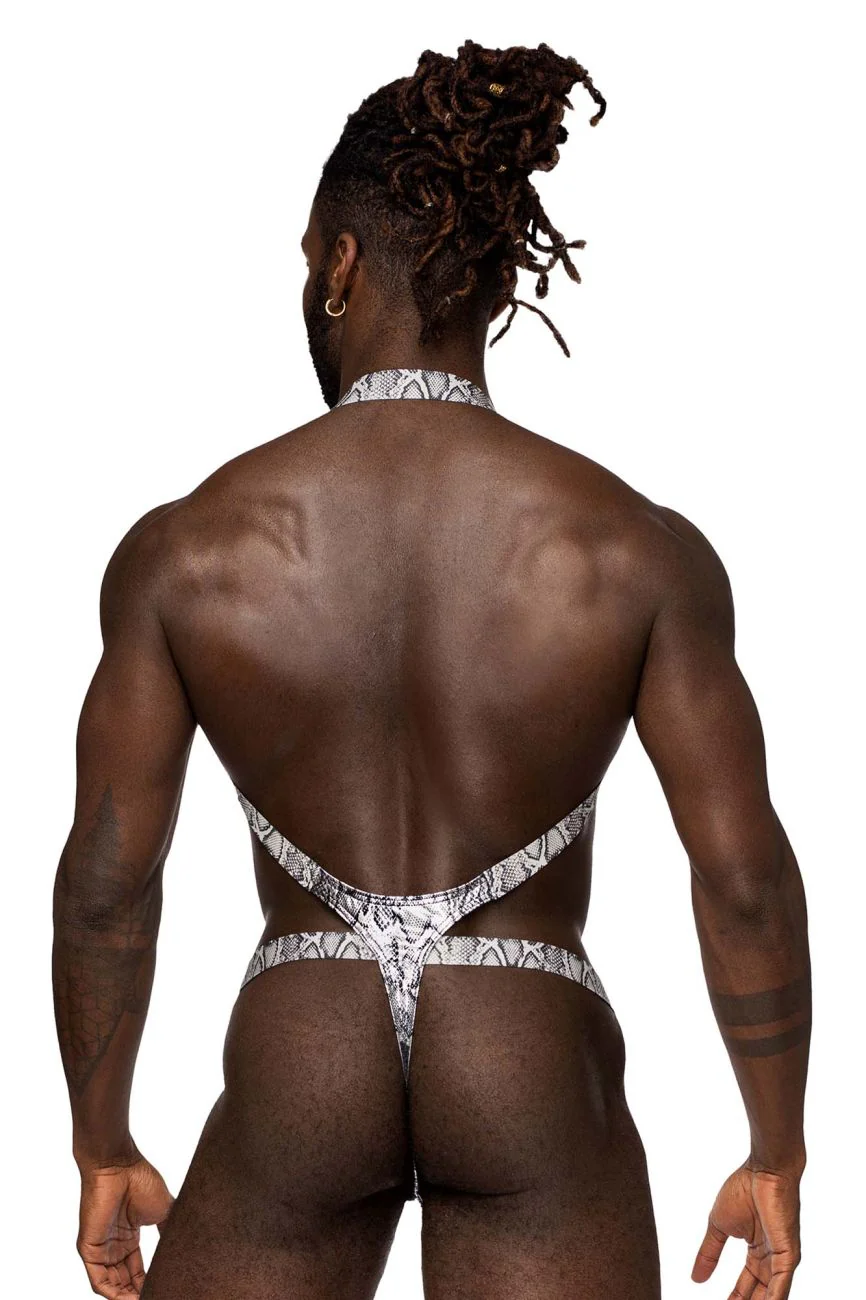 Male Power 404-282 S-naked Shoulder Sling Harness Thong Color Silver-Black - Image 3