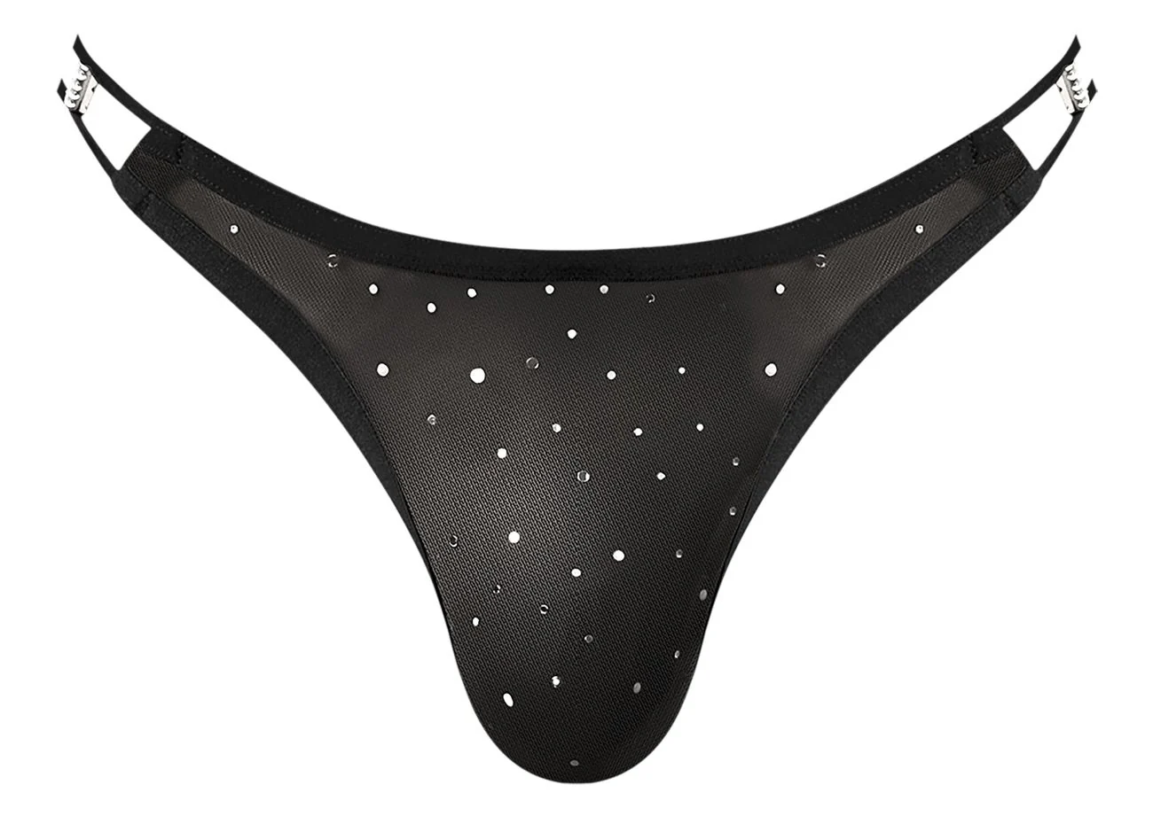Male Power 407-288 Show Stopper Thong Color Silver Mesh Dot - Image 5