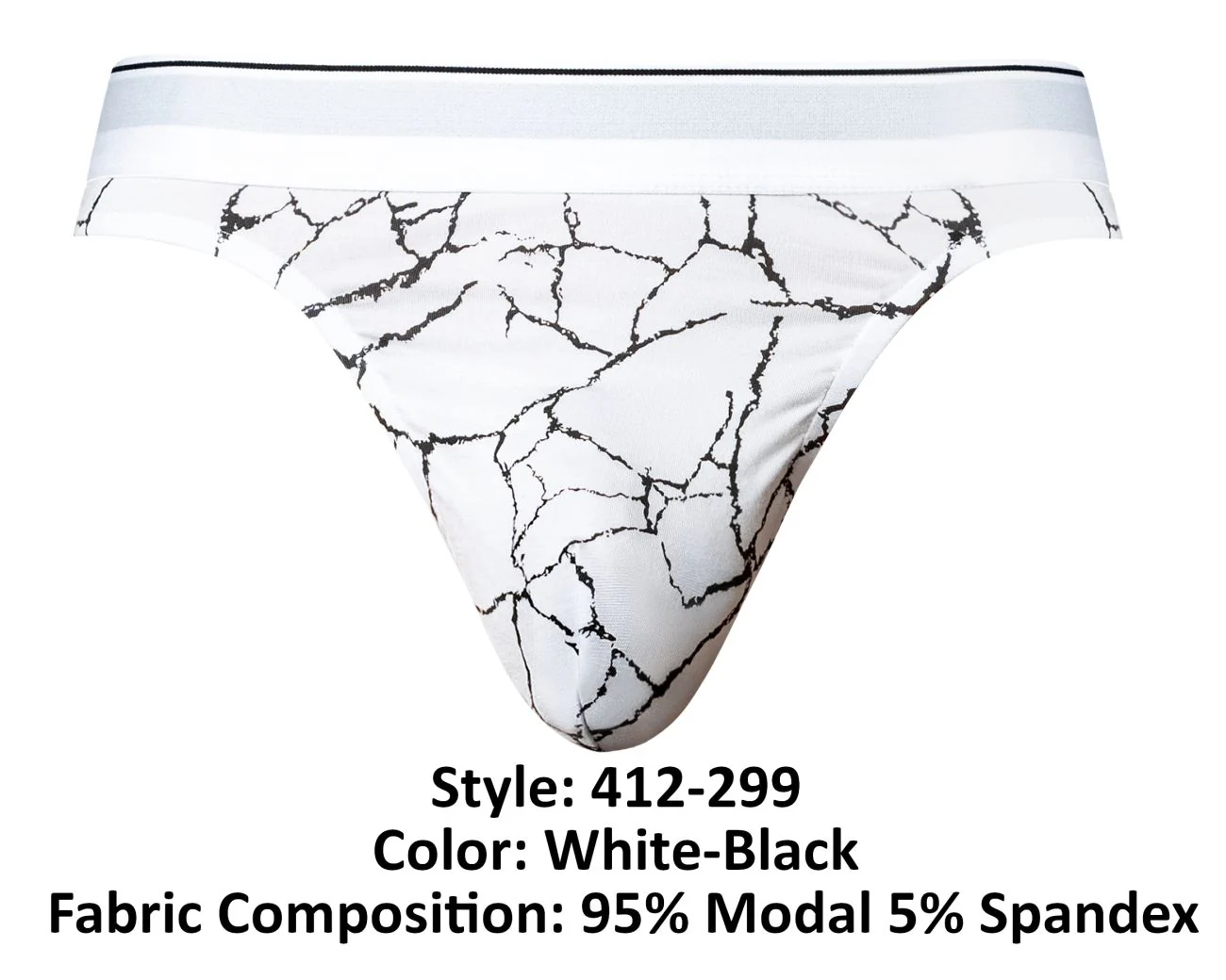 Male Power 412-299 Soo Cumfy Thong Color White-Black - Image 6