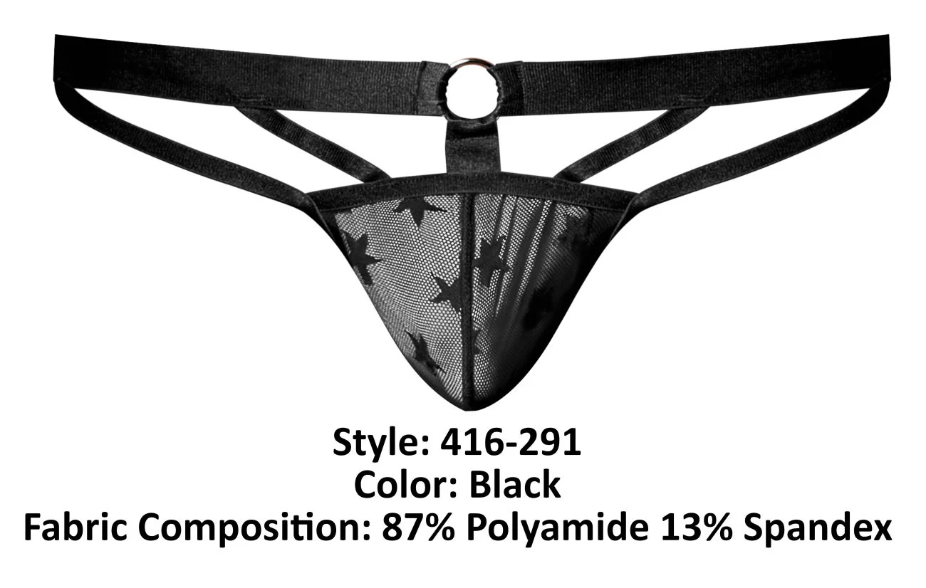 Male Power 416-291 Love Star Thong with Ring Color Black - Image 6