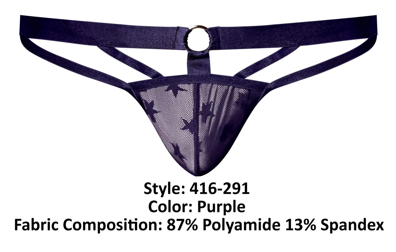 Male Power 416-291 Love Star Thong with Ring Color Purple - Image 6
