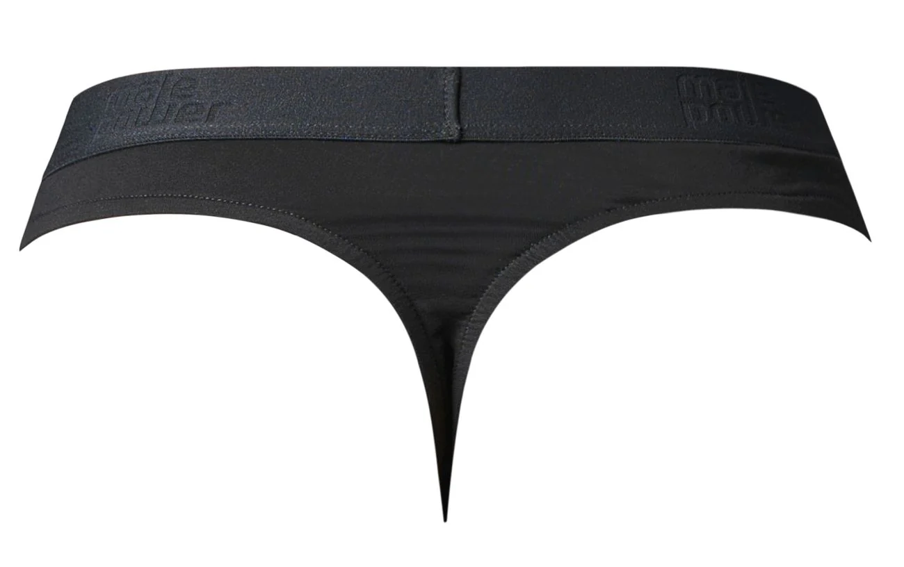 Male Power 417-304 Open Ended Thong Open Front Elastic Cock Ring Color Black - Image 5