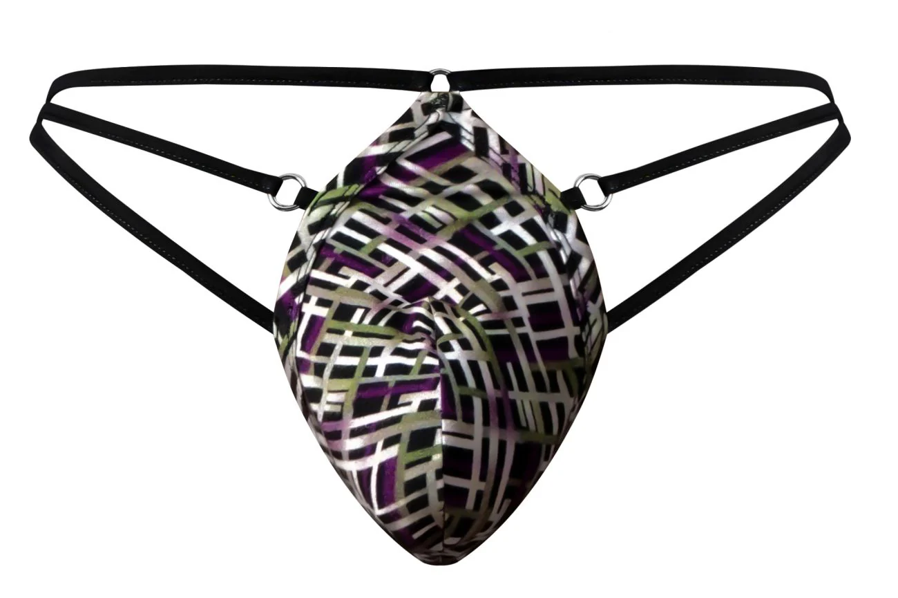 Male Power 419-303 Gridlocked Thong Straps-Rings Color Printed - Image 4