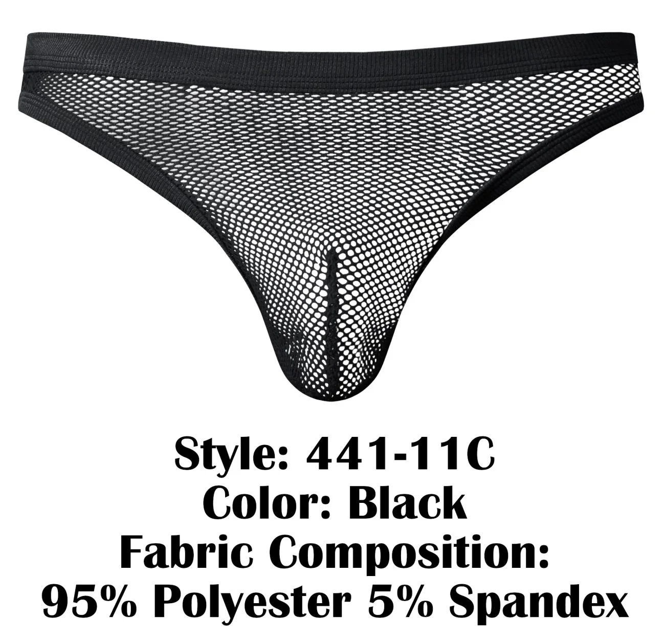 Male Power 441-11C Fishnet 2 Bong Thong Color Black - Image 6