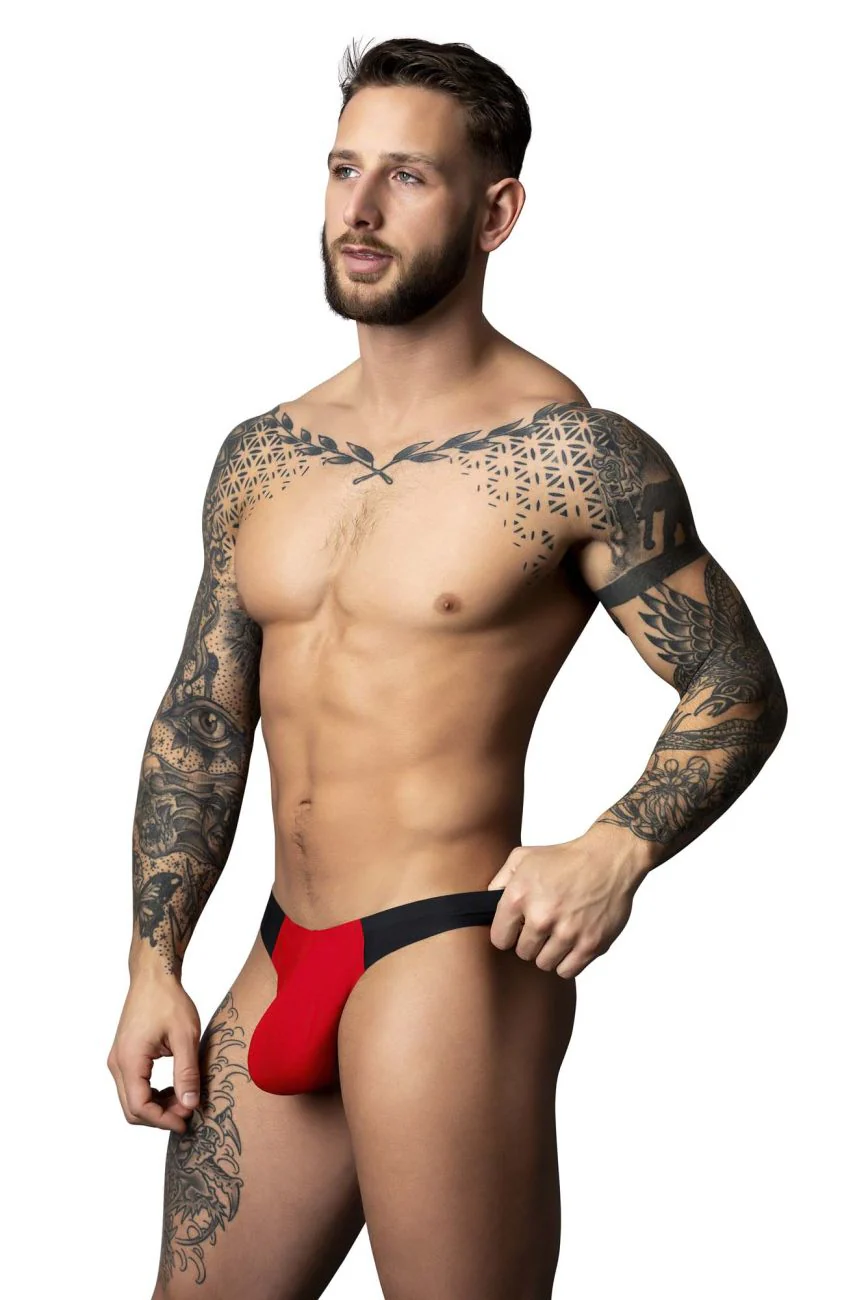 Male Power 442-300 Hot Mesh Bong Thong Color Black-Red - Image 2
