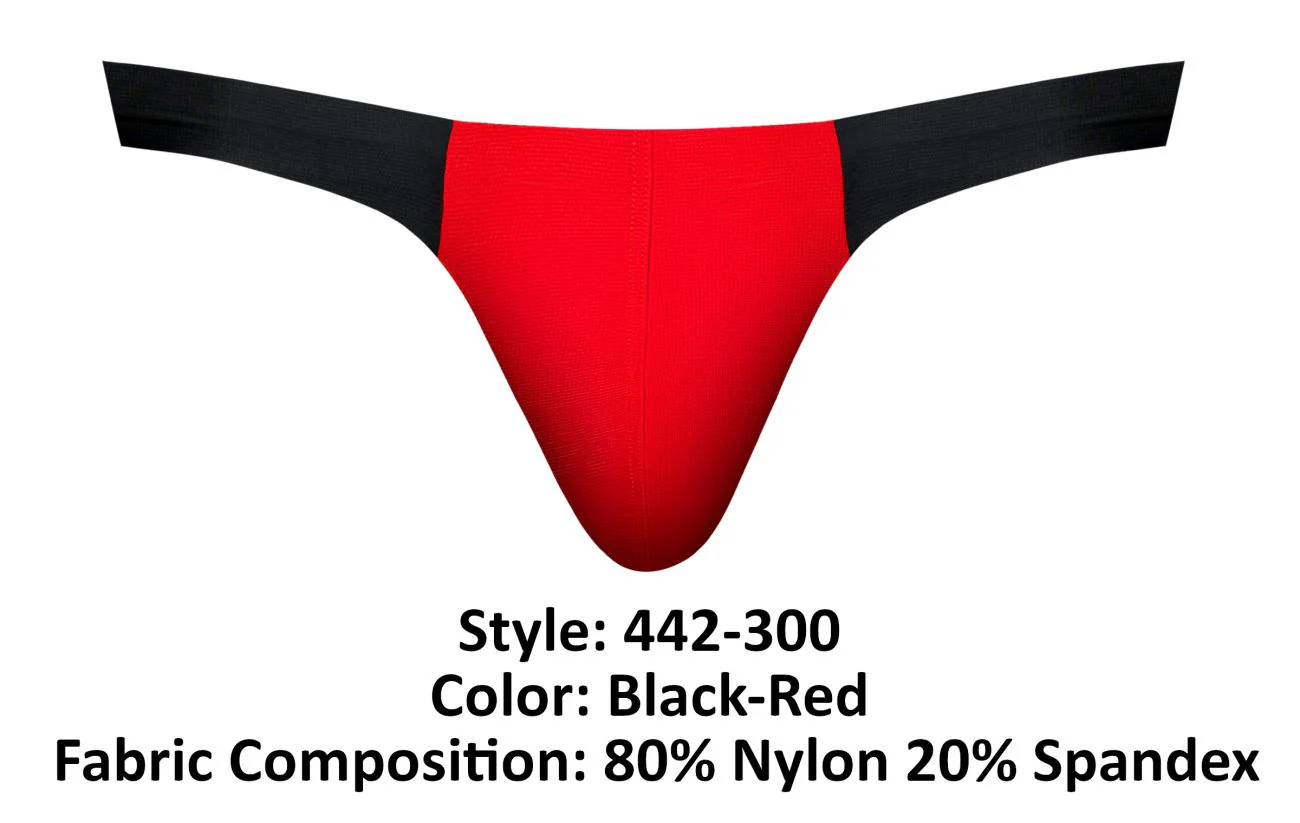 Male Power 442-300 Hot Mesh Bong Thong Color Black-Red - Image 6