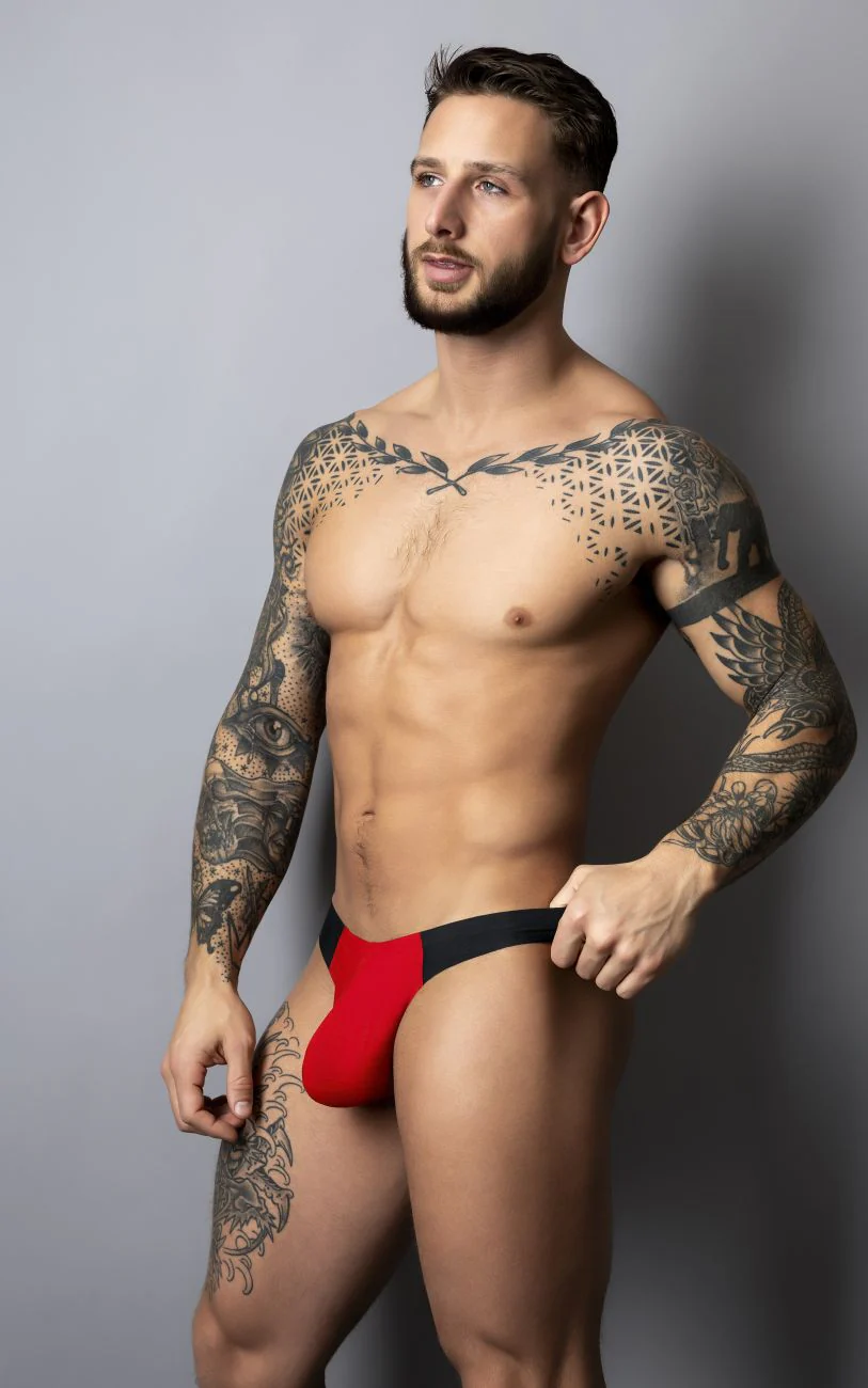 Male Power 442-300 Hot Mesh Bong Thong Color Black-Red - Image 7