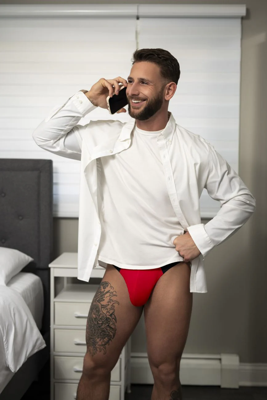 Male Power 442-300 Hot Mesh Bong Thong Color Black-Red - Image 9