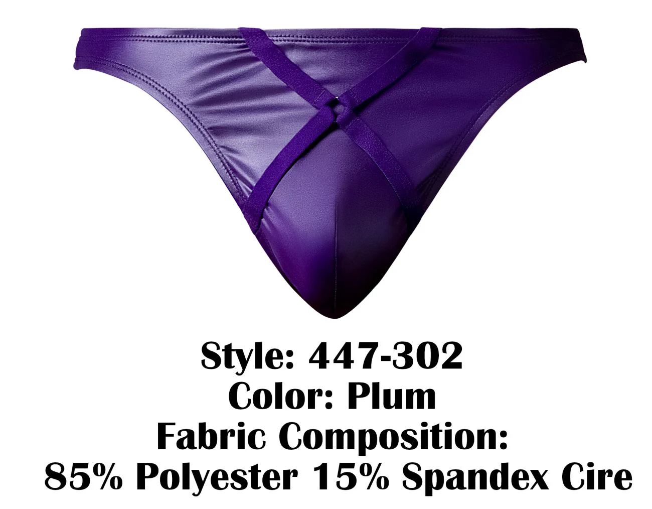 Male Power 447-302 Eggplant Crossover Thong Color Plum - Image 7