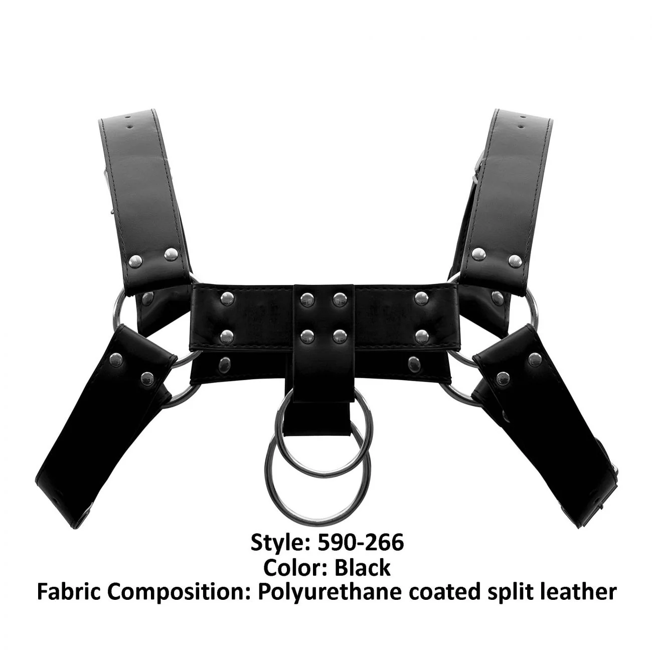Male Power 590-266 Leather Aries Harness Color Black - Image 8