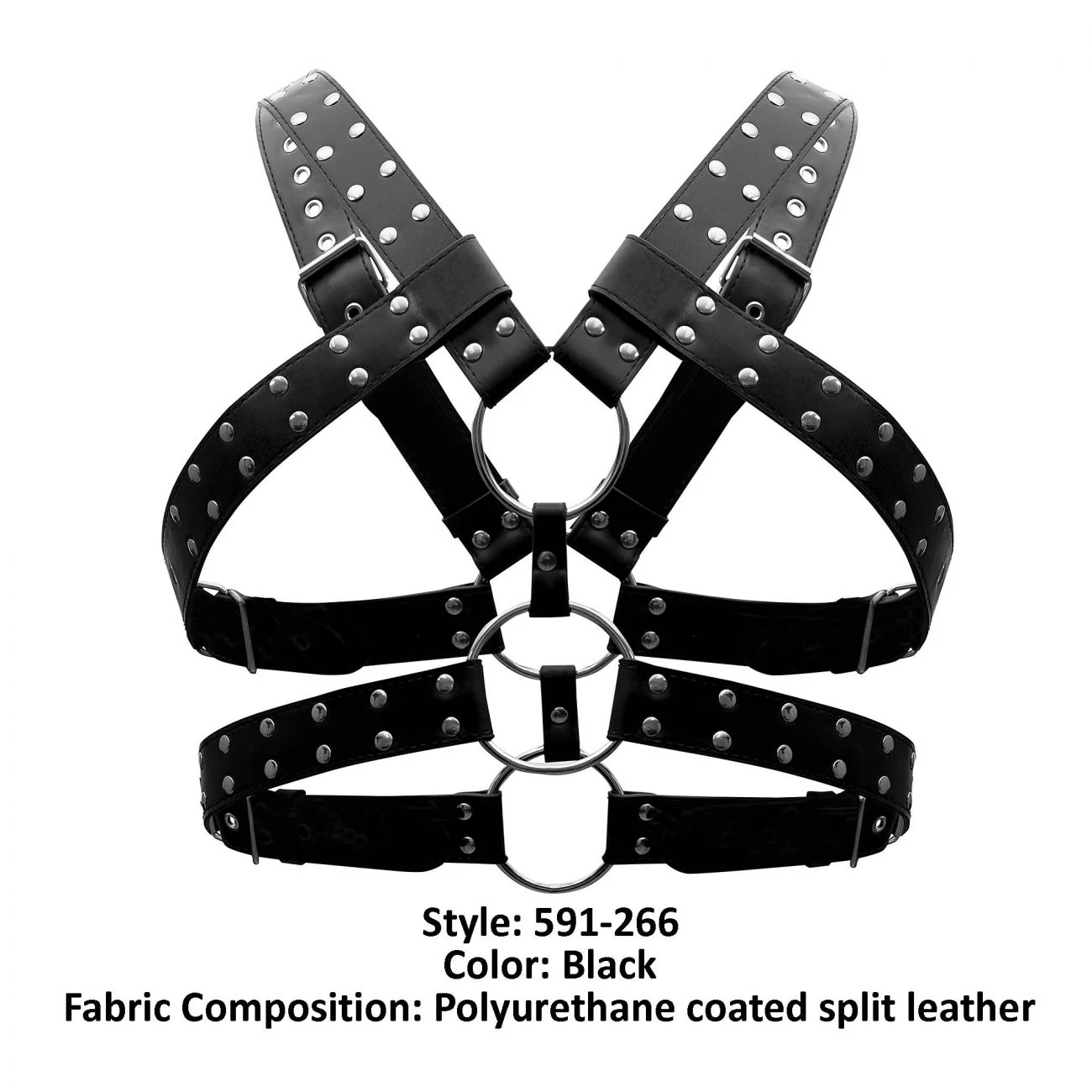 Male Power 591-266 Leather Gemini Harness Color Black - Image 9