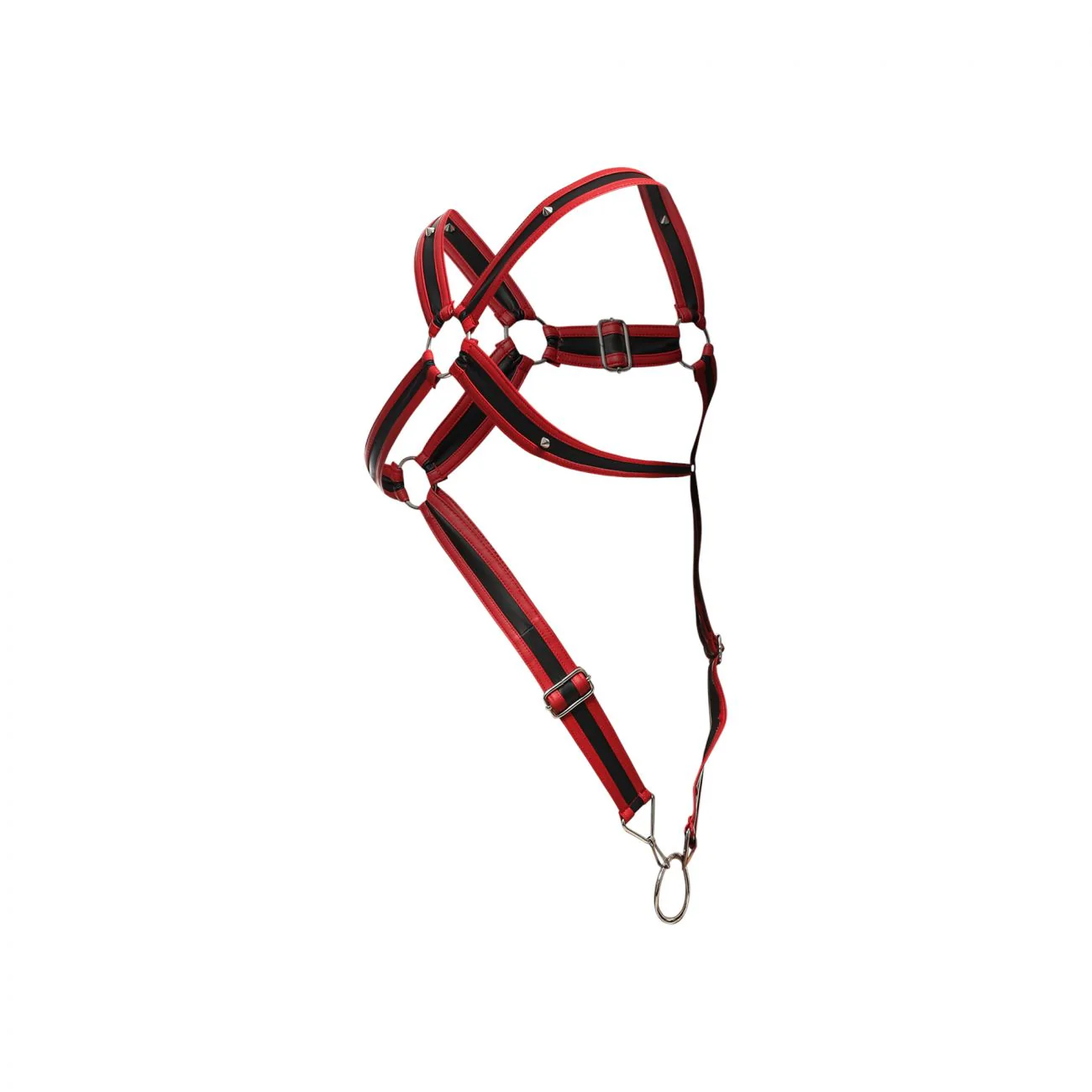 MaleBasics DMBL07 DNGEON Cross Cockring Harness Color Red - Image 7