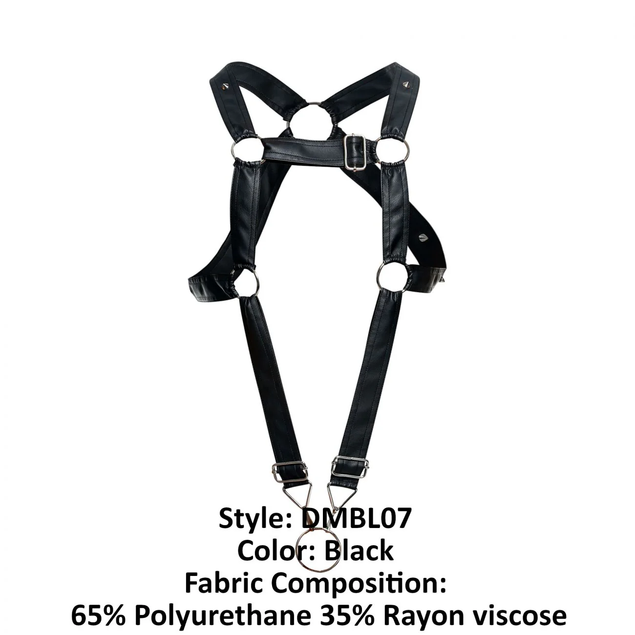 MaleBasics DMBL07 DNGEON Cross Cockring Harness Color Black - Image 10