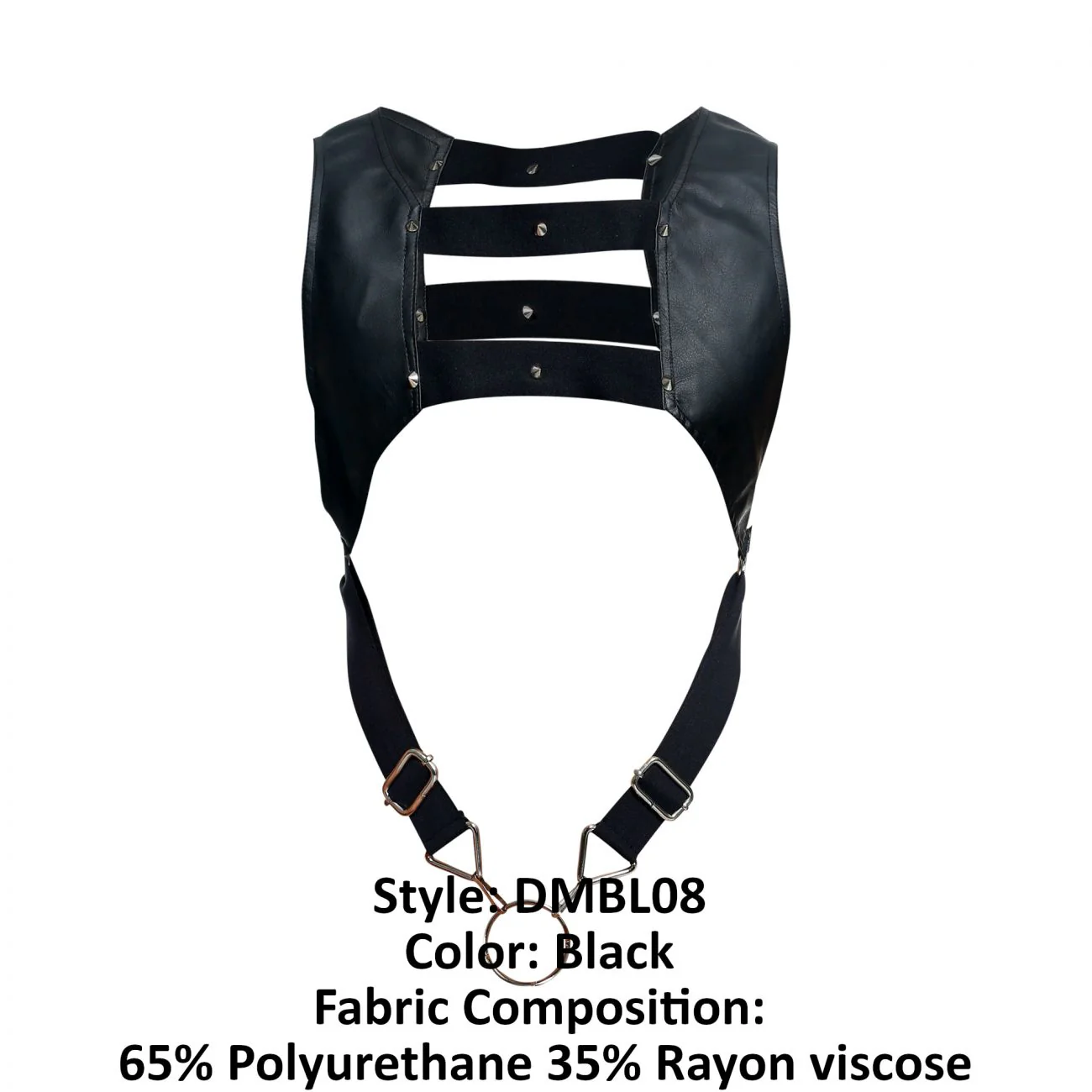MaleBasics DMBL08 DNGEON Croptop Cockring Harness Color Black - Image 10