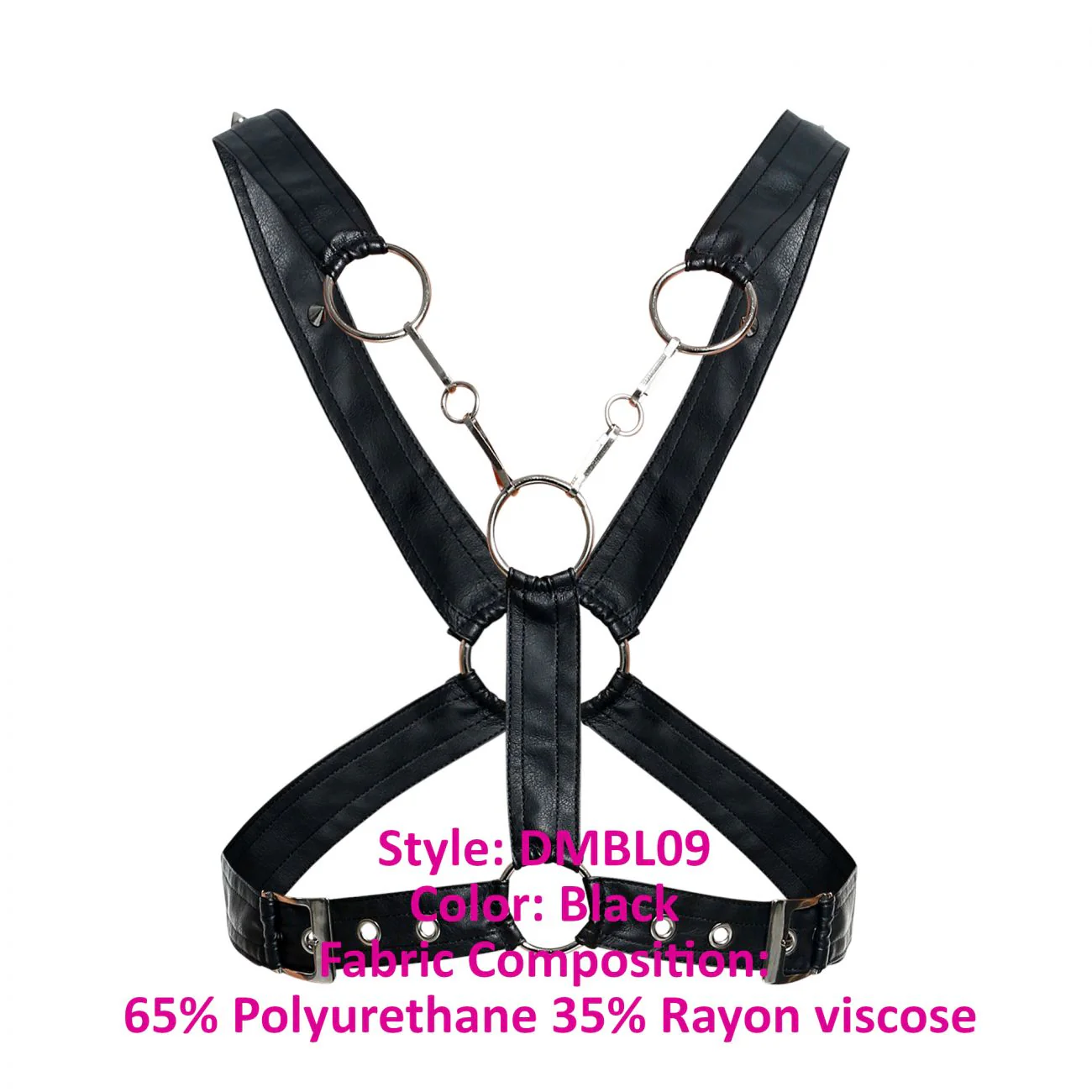 MaleBasics DMBL09 DNGEON Cross Chain Harness Color Black - Image 10