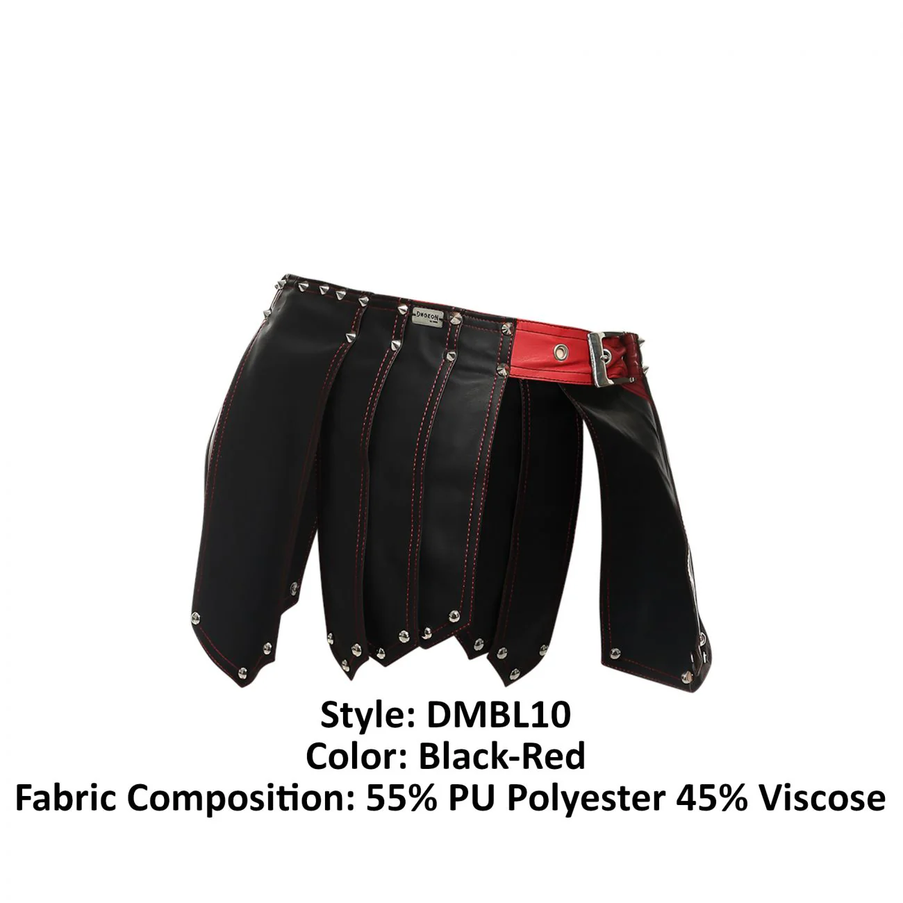 MaleBasics DMBL10 DNGEON Roman Skirt Color Black-Red - Image 8