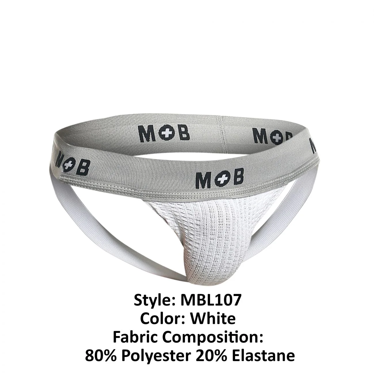 MaleBasics MBL107 MOB Classic Fetish Jock 3 Inches Jockstrap Color White - Image 10