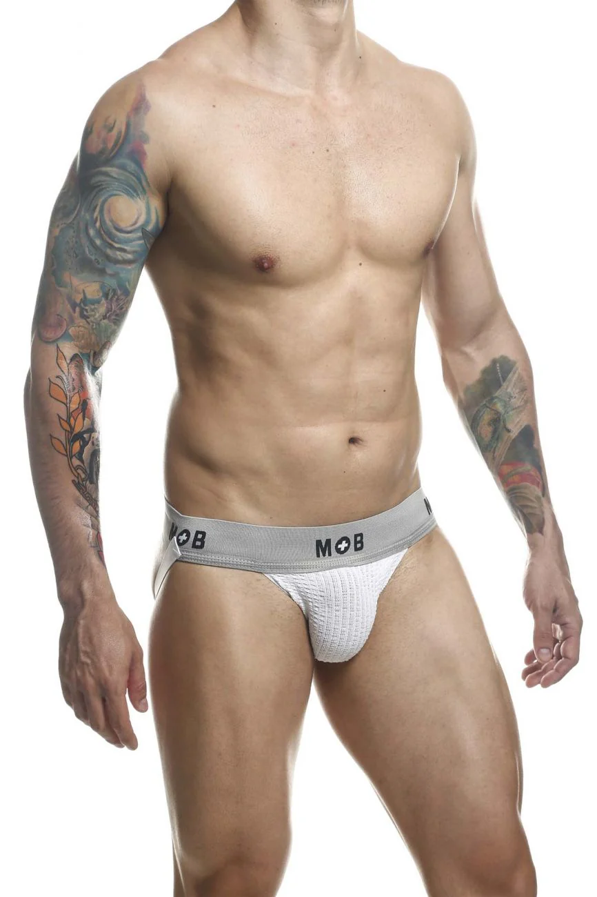 MaleBasics MBL107 MOB Classic Fetish Jock 3 Inches Jockstrap Color White - Image 4