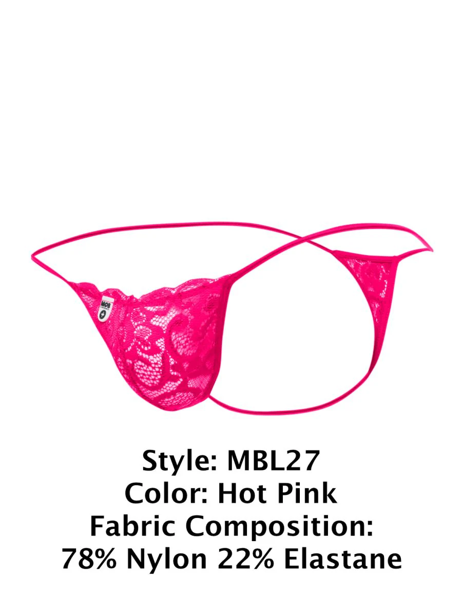 MaleBasics MBL27 Lace Thongs Color Hot Pink - Image 8