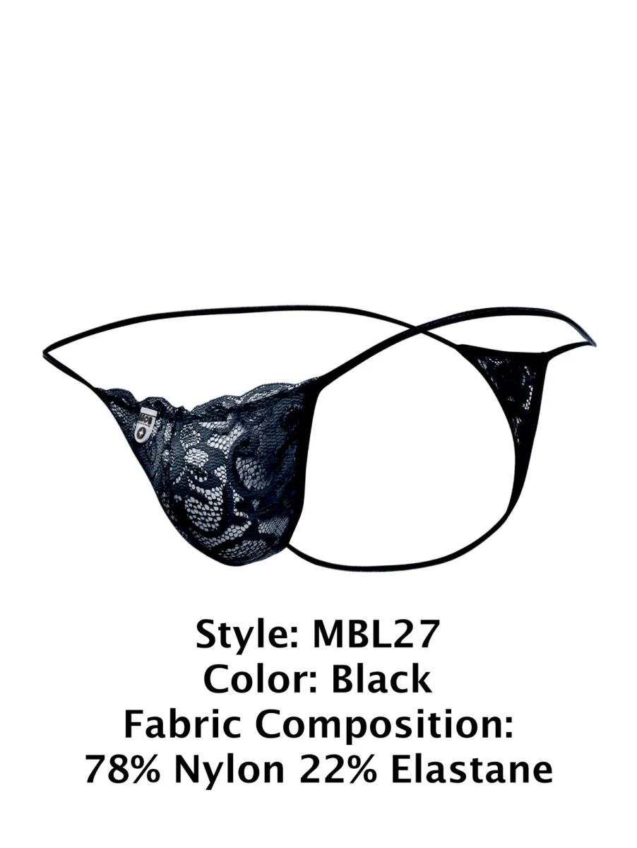 MaleBasics MBL27 Lace Thongs Color Black - Image 8