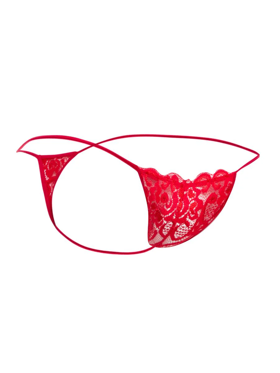 MaleBasics MBL27 Lace Thongs Color Red - Image 7