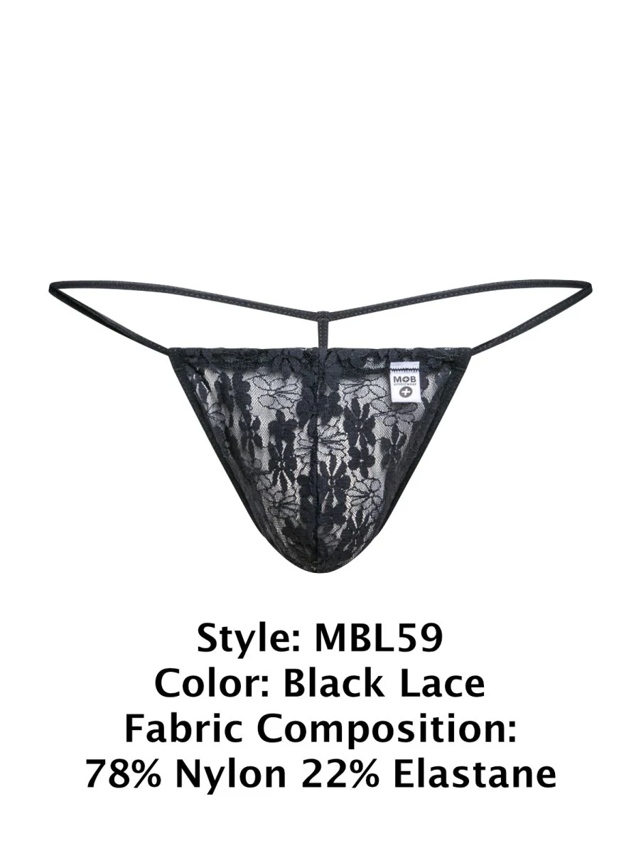 MaleBasics MBL59 Lace G-String Color Black Lace - Image 9