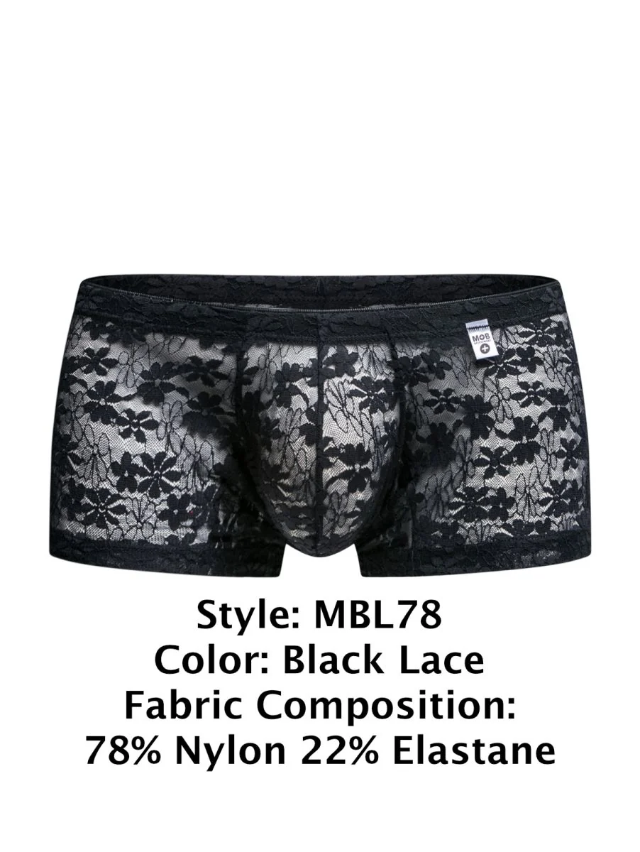 MaleBasics MBL78 Lace Trunks Color Black Lace - Image 8