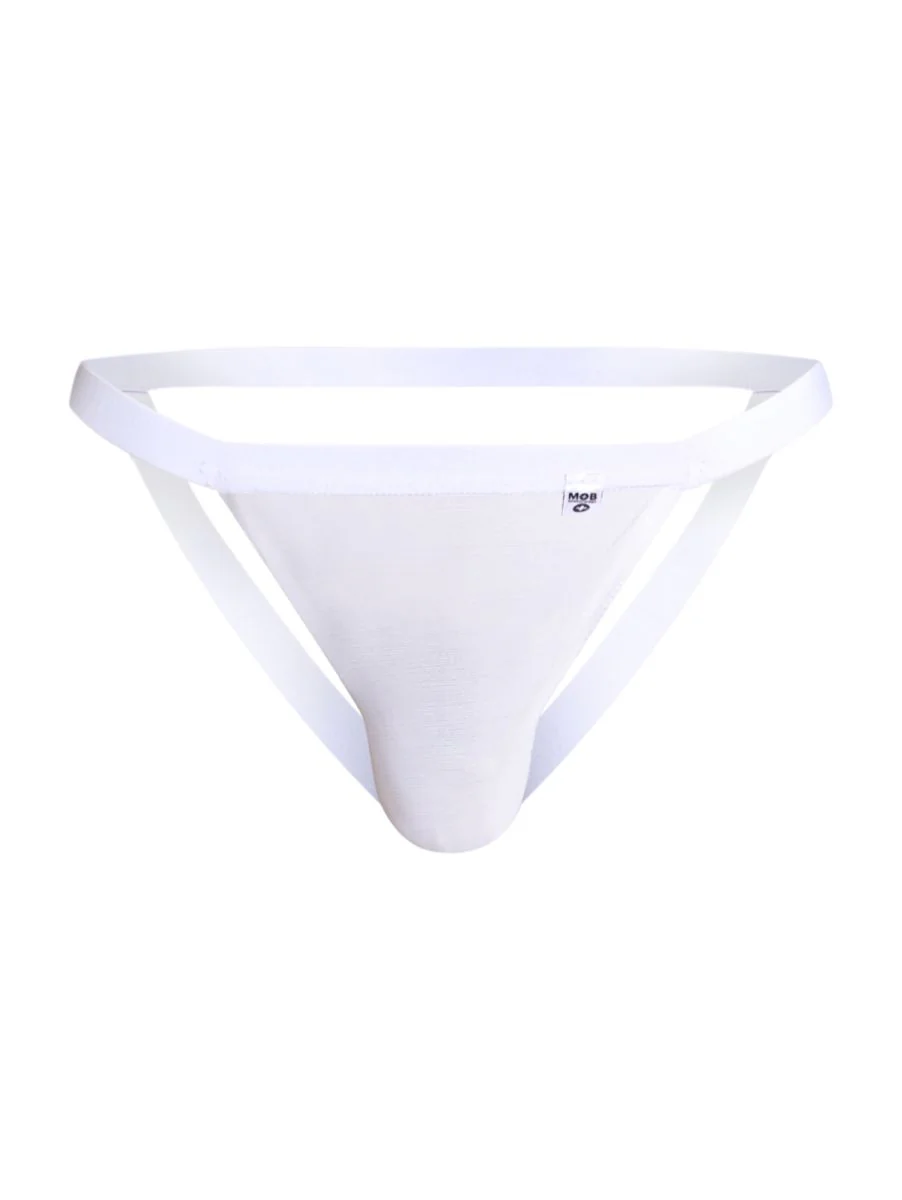MaleBasics MBL82 Sexy Jockstrap Color White Mesh - Image 5