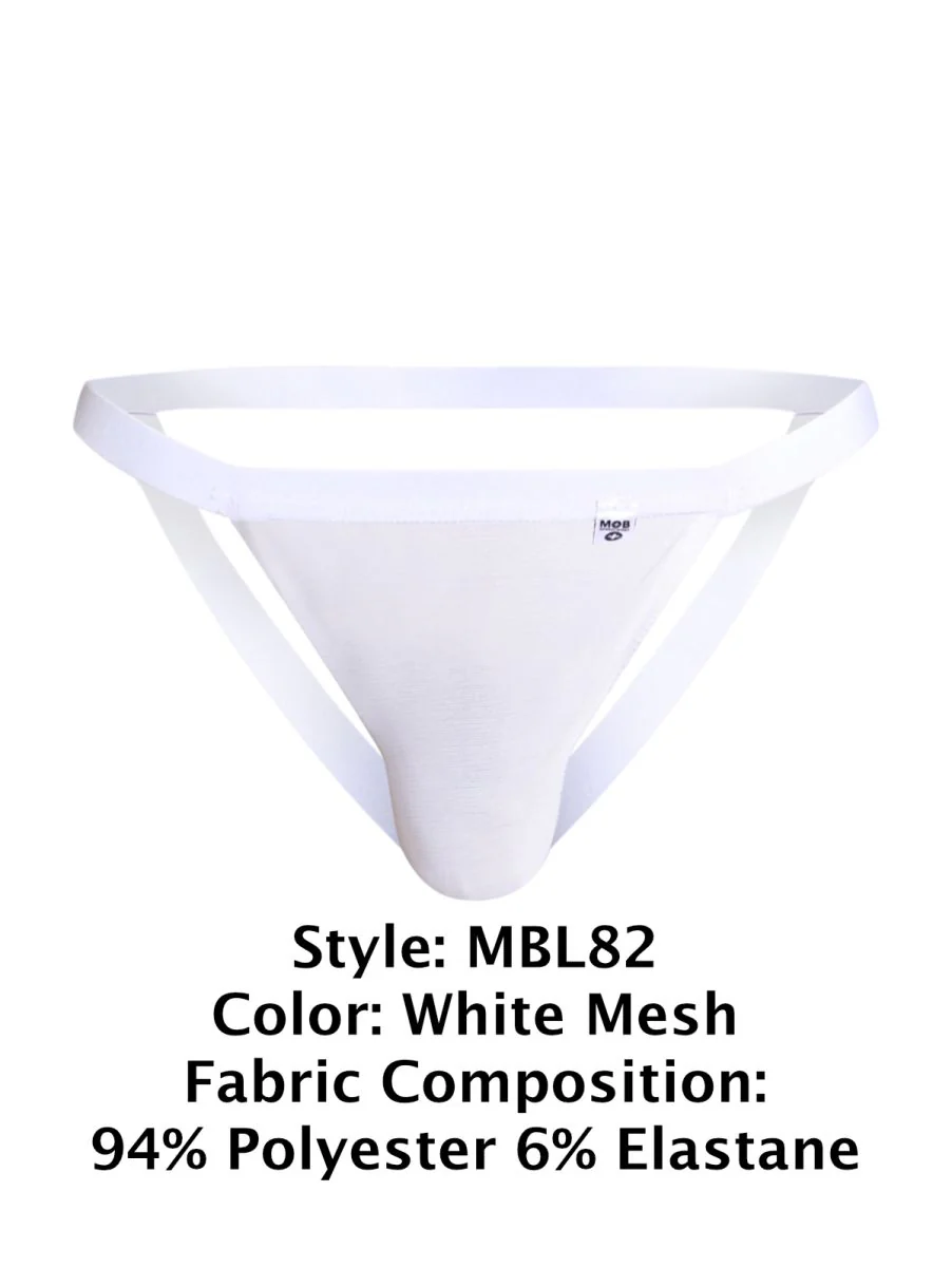 MaleBasics MBL82 Sexy Jockstrap Color White Mesh - Image 7