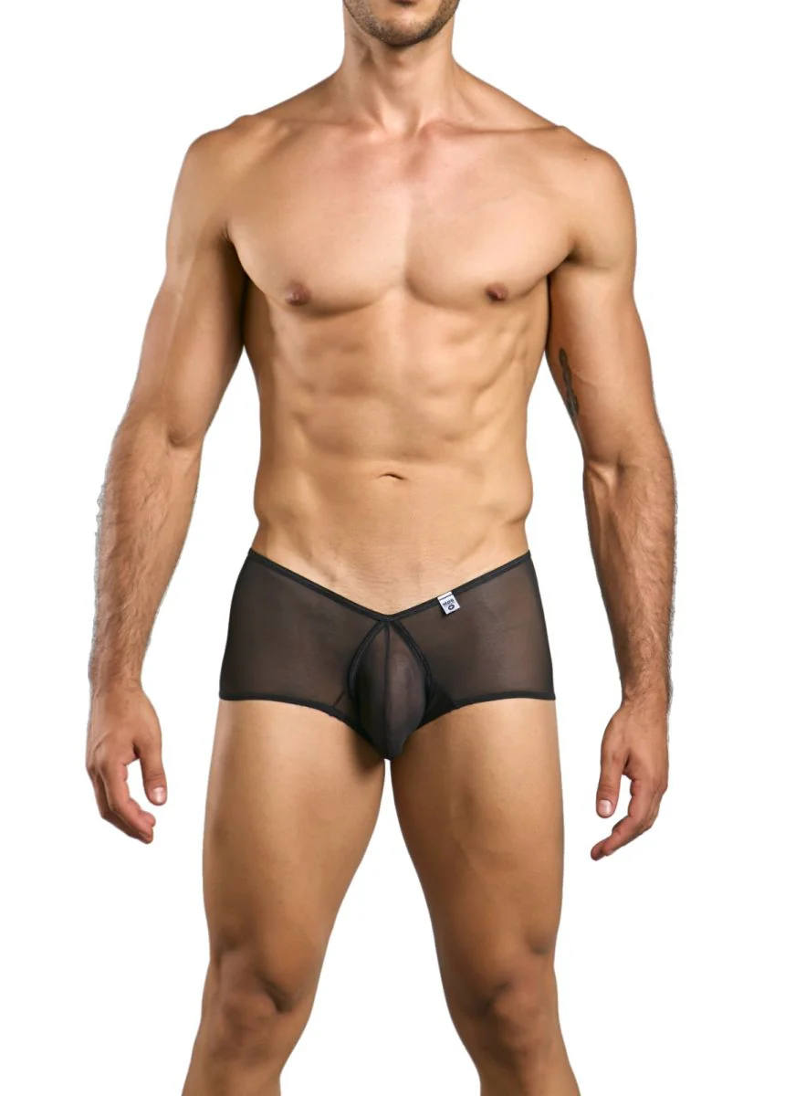 MaleBasics MBL83 Loop Cheeky Trunks Color Black Mesh - Image 2