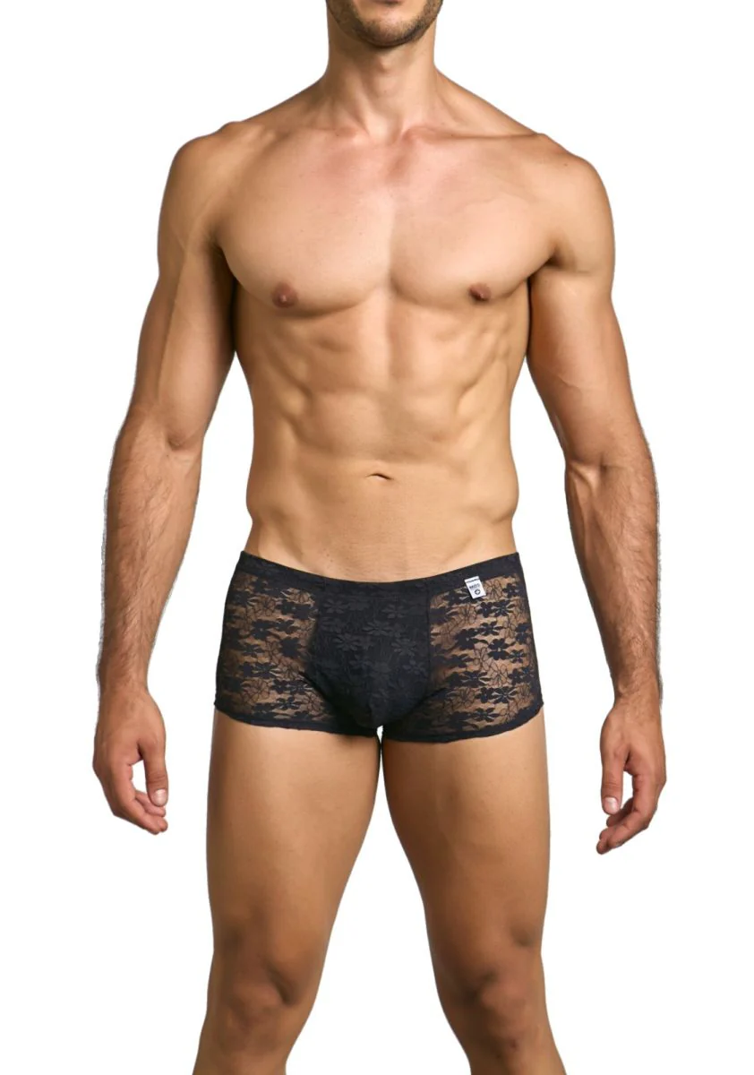 MaleBasics MBL84 Classic Pouch Trunks Color Black Lace - Image 2