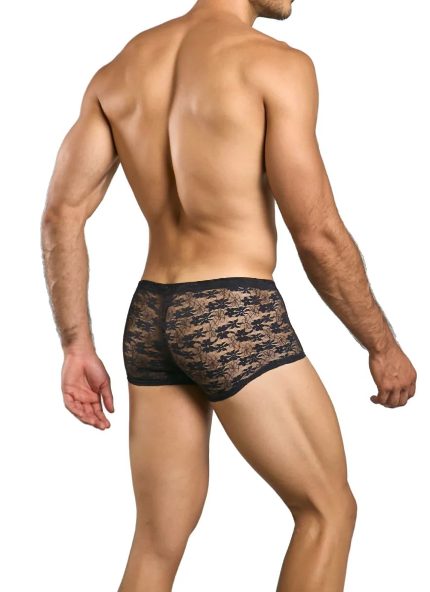 MaleBasics MBL84 Classic Pouch Trunks Color Black Lace - Image 3