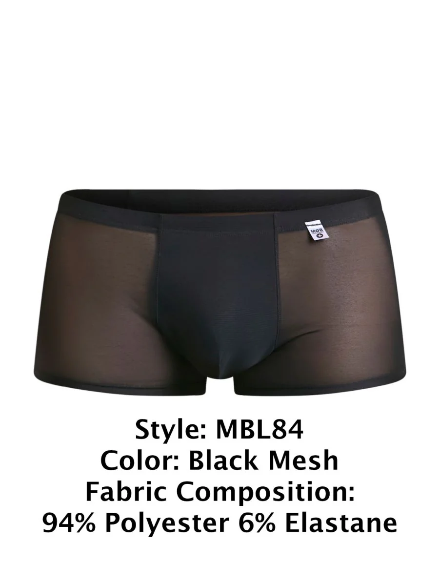 MaleBasics MBL84 Classic Pouch Trunks Color Black Mesh - Image 8