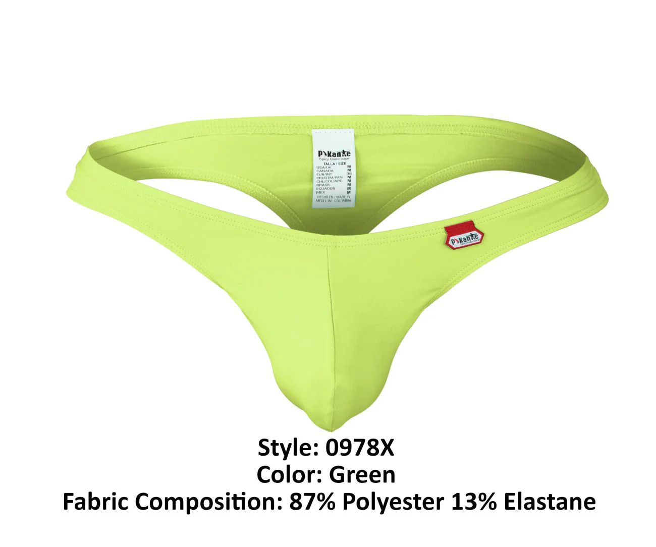 Pikante PIK 0978X Men's Underwear Angola Thongs Color Green - Image 8
