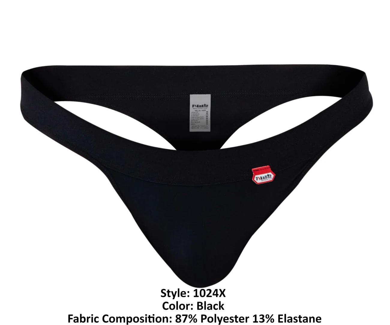 Pikante PIK 1024X Men's Underwear Terni Thongs Color Black - Image 8