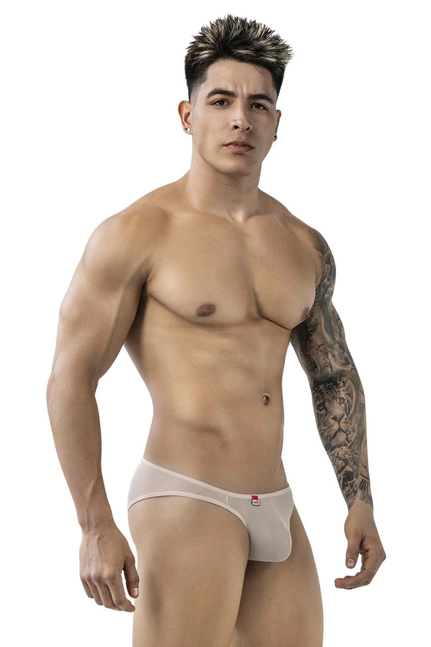 Pikante PIK 1822 Men's Underwear Luxury Briefs Color Beige Mesh - Image 4