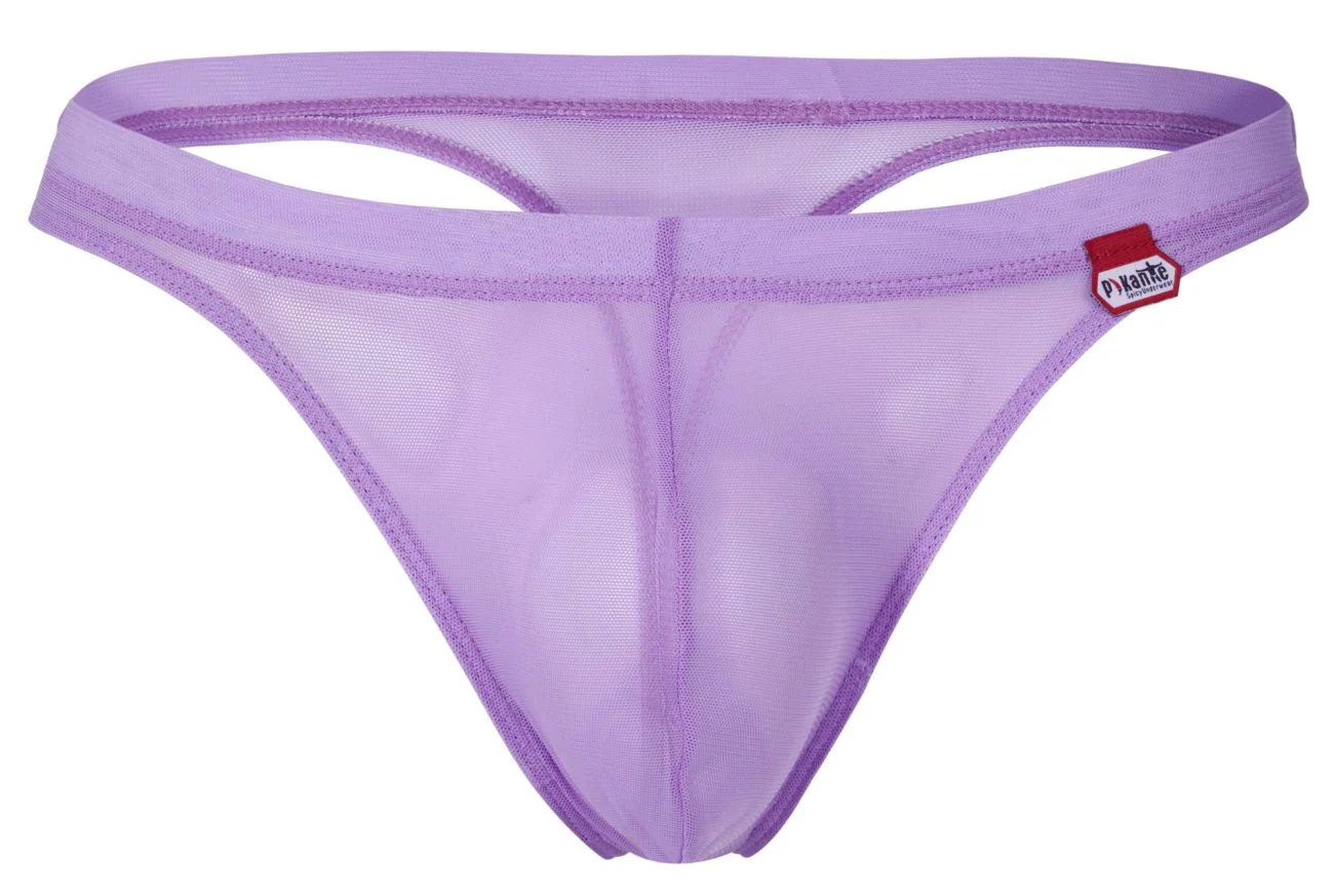 Pikante PIK 1823 Men's Underwear Luxury Thongs Color Lilac Mesh - Image 5
