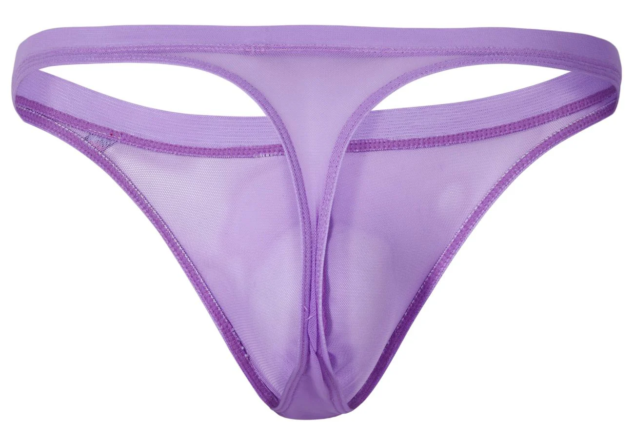 Pikante PIK 1823 Men's Underwear Luxury Thongs Color Lilac Mesh - Image 7