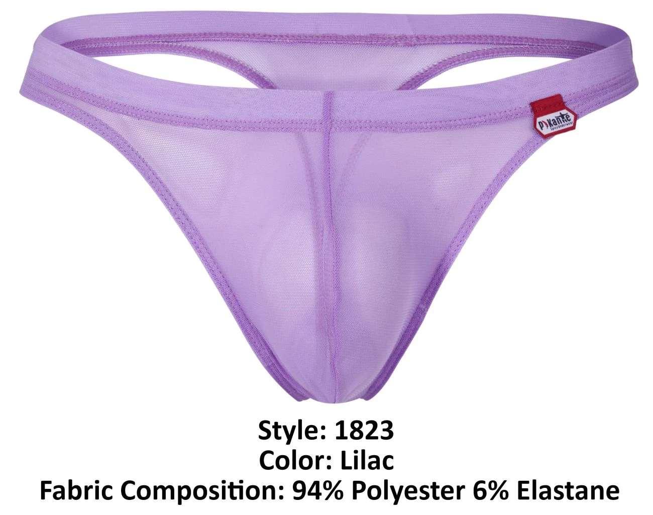 Pikante PIK 1823 Men's Underwear Luxury Thongs Color Lilac Mesh - Image 8