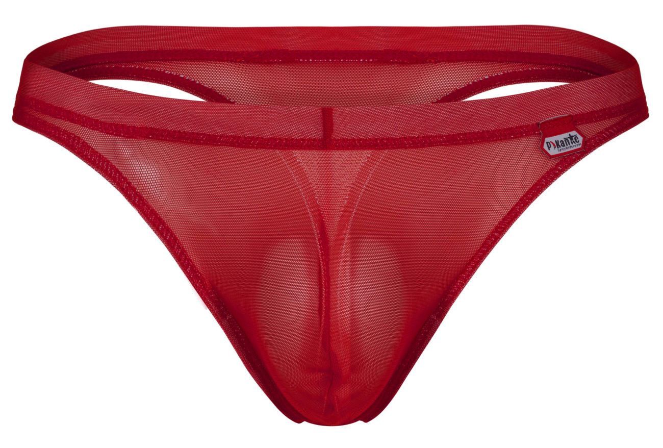 Pikante PIK 1823 Men's Underwear Luxury Thongs Color Red Mesh - Image 5