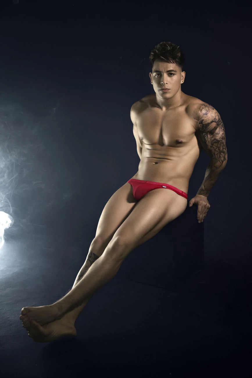 Pikante PIK 1823 Men's Underwear Luxury Thongs Color Red Mesh - Image 9