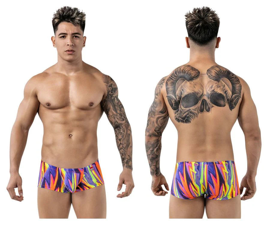 Pikante PIK 1828 Men's Underwear Abstract Trunks Color Purple